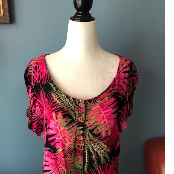 Vintage Plum floral pink maxi dress made in Canada EUC - Picture 2 of 8